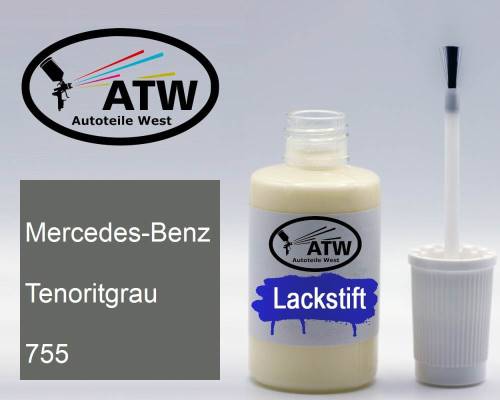 Mercedes-Benz, Tenoritgrau, 755: 20ml Lackstift, von ATW Autoteile West.