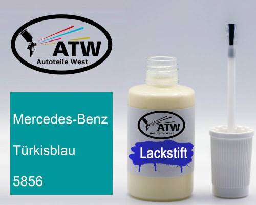 Mercedes-Benz, Türkisblau, 5856: 20ml Lackstift, von ATW Autoteile West.