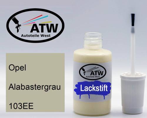 Opel, Alabastergrau, 103EE: 20ml Lackstift, von ATW Autoteile West.