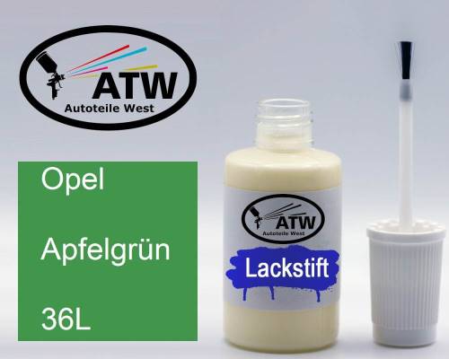 Opel, Apfelgrün, 36L: 20ml Lackstift, von ATW Autoteile West.