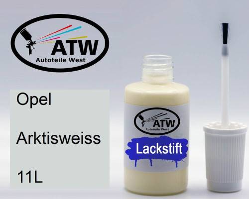 Opel, Arktisweiss, 11L: 20ml Lackstift, von ATW Autoteile West.