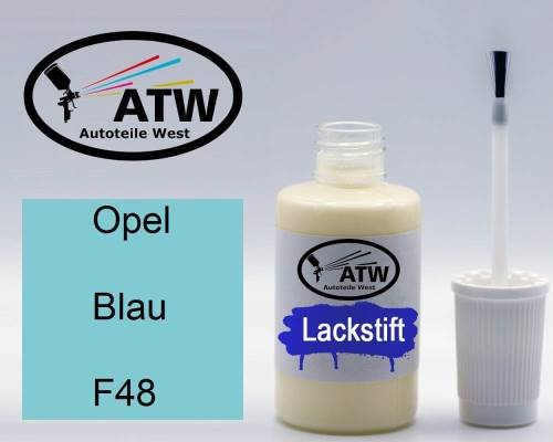 Opel, Blau, F48: 20ml Lackstift, von ATW Autoteile West.