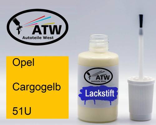 Opel, Cargogelb, 51U: 20ml Lackstift, von ATW Autoteile West.