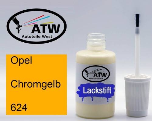 Opel, Chromgelb, 624: 20ml Lackstift, von ATW Autoteile West.