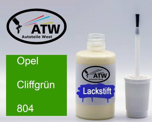 Opel, Cliffgrün, 804: 20ml Lackstift, von ATW Autoteile West.