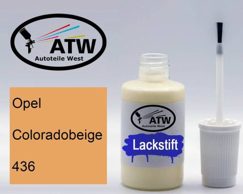 Opel, Coloradobeige, 436: 20ml Lackstift, von ATW Autoteile West.