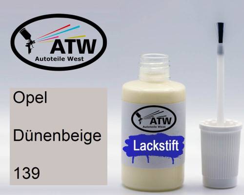 Opel, Dünenbeige, 139: 20ml Lackstift, von ATW Autoteile West.