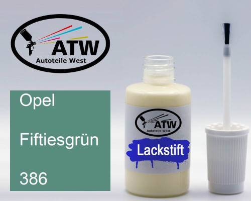 Opel, Fiftiesgrün, 386: 20ml Lackstift, von ATW Autoteile West.