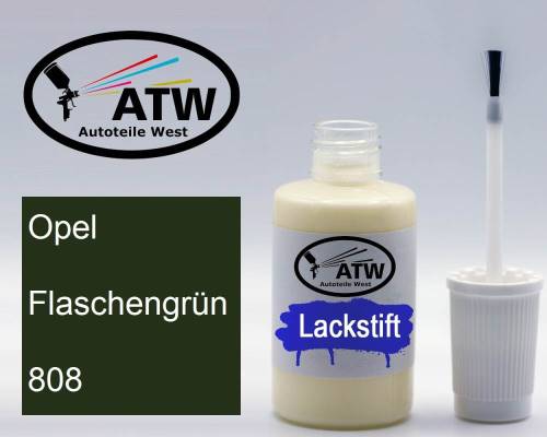 Opel, Flaschengrün, 808: 20ml Lackstift, von ATW Autoteile West.