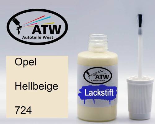 Opel, Hellbeige, 724: 20ml Lackstift, von ATW Autoteile West.