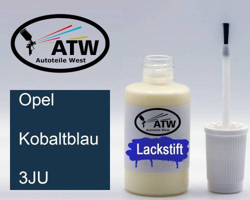 Opel, Kobaltblau, 3JU: 20ml Lackstift, von ATW Autoteile West.