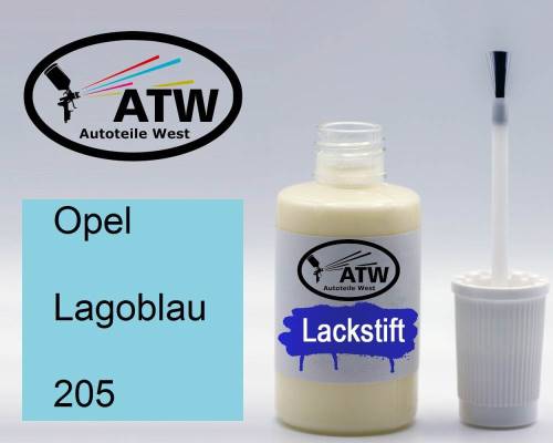 Opel, Lagoblau, 205: 20ml Lackstift, von ATW Autoteile West.