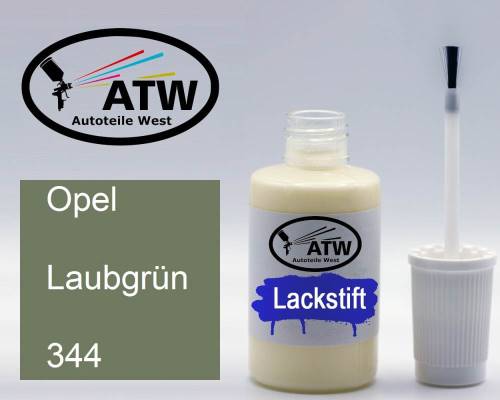 Opel, Laubgrün, 344: 20ml Lackstift, von ATW Autoteile West.