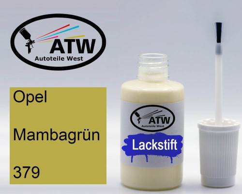 Opel, Mambagrün, 379: 20ml Lackstift, von ATW Autoteile West.