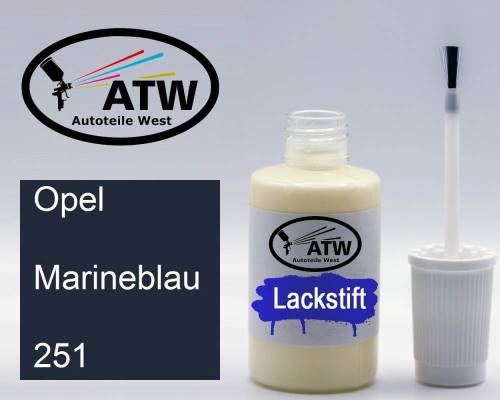 Opel, Marineblau, 251: 20ml Lackstift, von ATW Autoteile West.