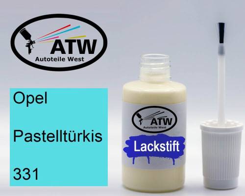 Opel, Pastelltürkis, 331: 20ml Lackstift, von ATW Autoteile West.