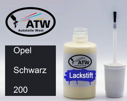 Opel, Schwarz, 200: 20ml Lackstift, von ATW Autoteile West.