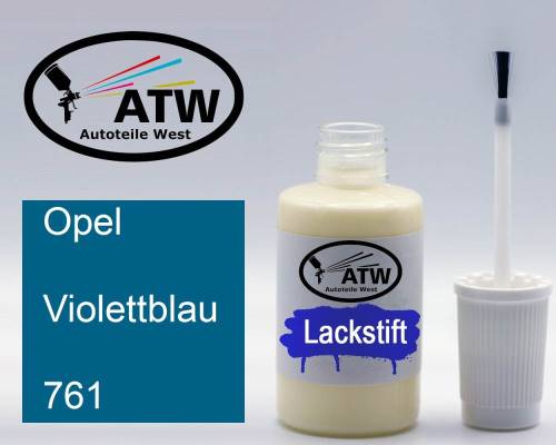 Opel, Violettblau, 761: 20ml Lackstift, von ATW Autoteile West.