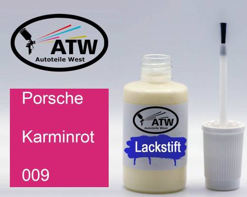 Porsche, Karminrot, 009: 20ml Lackstift, von ATW Autoteile West.