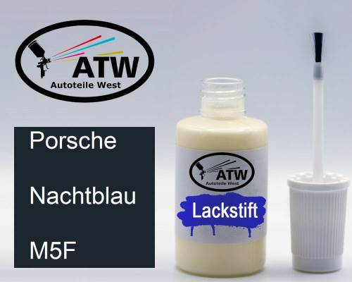 Porsche, Nachtblau, M5F: 20ml Lackstift, von ATW Autoteile West.