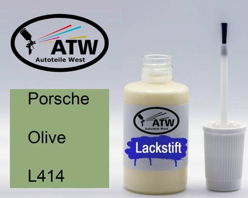 Porsche, Olive, L414: 20ml Lackstift, von ATW Autoteile West.