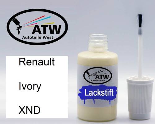 Renault, Ivory, XND: 20ml Lackstift, von ATW Autoteile West.