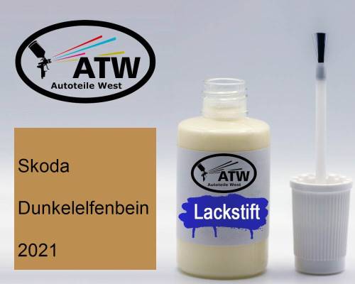 Skoda, Dunkelelfenbein, 2021: 20ml Lackstift, von ATW Autoteile West.