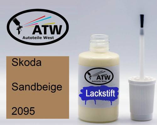 Skoda, Sandbeige, 2095: 20ml Lackstift, von ATW Autoteile West.