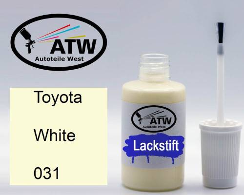 Toyota, White, 031: 20ml Lackstift, von ATW Autoteile West.