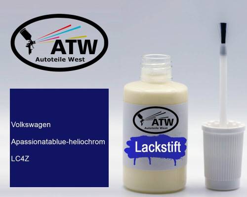 Volkswagen, Apassionatablue-heliochrom, LC4Z: 20ml Lackstift, von ATW Autoteile West.