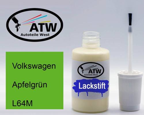 Volkswagen, Apfelgrün, L64M: 20ml Lackstift, von ATW Autoteile West.