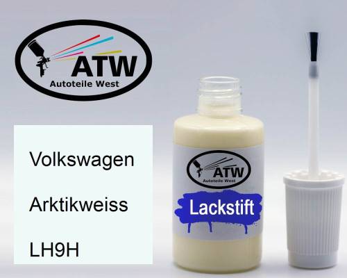 Volkswagen, Arktikweiss, LH9H: 20ml Lackstift, von ATW Autoteile West.