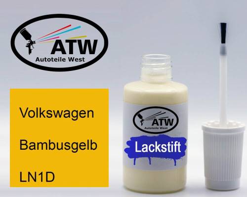 Volkswagen, Bambusgelb, LN1D: 20ml Lackstift, von ATW Autoteile West.