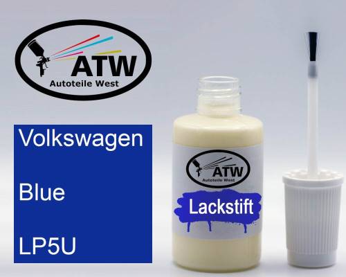 Volkswagen, Blue, LP5U: 20ml Lackstift, von ATW Autoteile West.