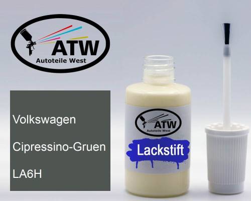 Volkswagen, Cipressino-Gruen, LA6H: 20ml Lackstift, von ATW Autoteile West.