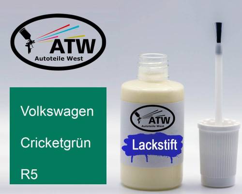 Volkswagen, Cricketgrün, R5: 20ml Lackstift, von ATW Autoteile West.