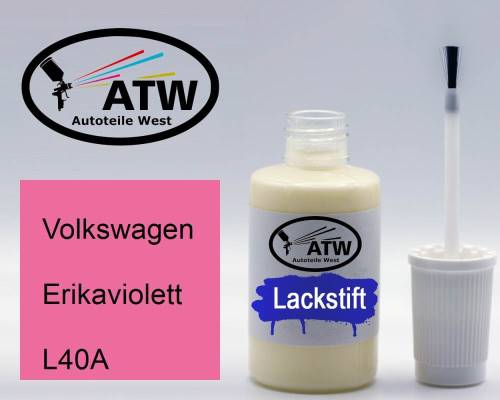 Volkswagen, Erikaviolett, L40A: 20ml Lackstift, von ATW Autoteile West.