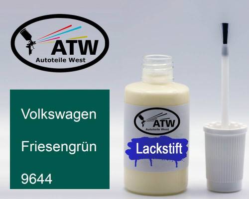 Volkswagen, Friesengrün, 9644: 20ml Lackstift, von ATW Autoteile West.