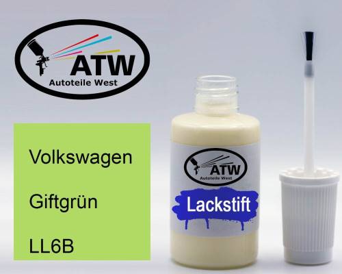 Volkswagen, Giftgrün, LL6B: 20ml Lackstift, von ATW Autoteile West.