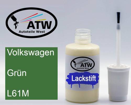 Volkswagen, Grün, L61M: 20ml Lackstift, von ATW Autoteile West.