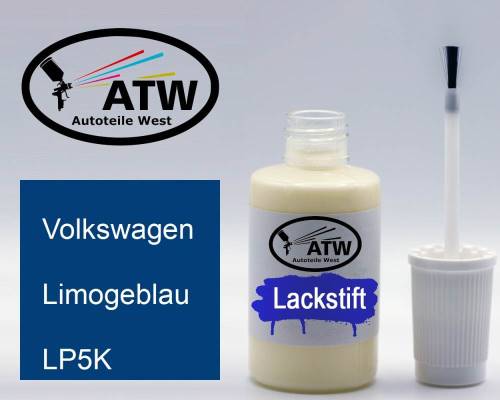 Volkswagen, Limogeblau, LP5K: 20ml Lackstift, von ATW Autoteile West.