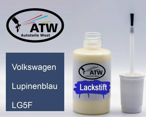 Volkswagen, Lupinenblau, LG5F: 20ml Lackstift, von ATW Autoteile West.