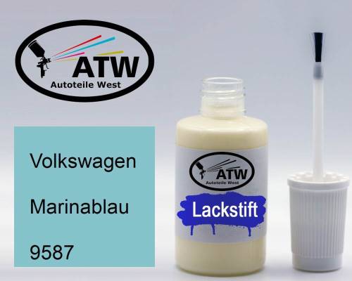 Volkswagen, Marinablau, 9587: 20ml Lackstift, von ATW Autoteile West.