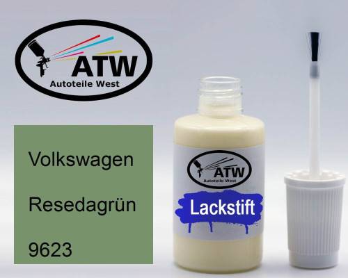 Volkswagen, Resedagrün, 9623: 20ml Lackstift, von ATW Autoteile West.