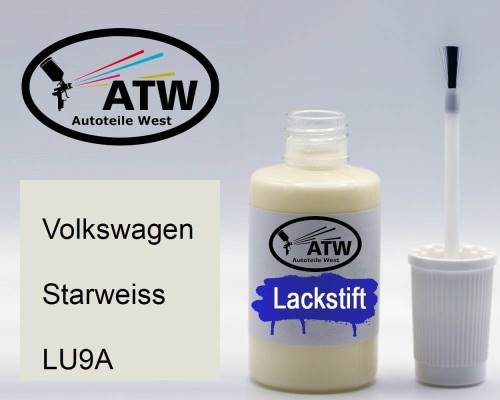 Volkswagen, Starweiss, LU9A: 20ml Lackstift, von ATW Autoteile West.