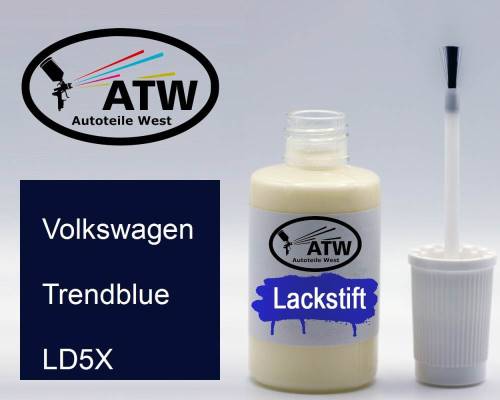 Volkswagen, Trendblue, LD5X: 20ml Lackstift, von ATW Autoteile West.