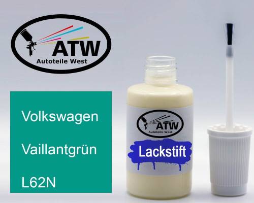 Volkswagen, Vaillantgrün, L62N: 20ml Lackstift, von ATW Autoteile West.