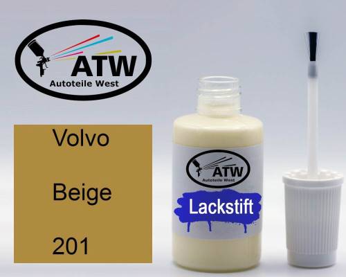 Volvo, Beige, 201: 20ml Lackstift, von ATW Autoteile West.