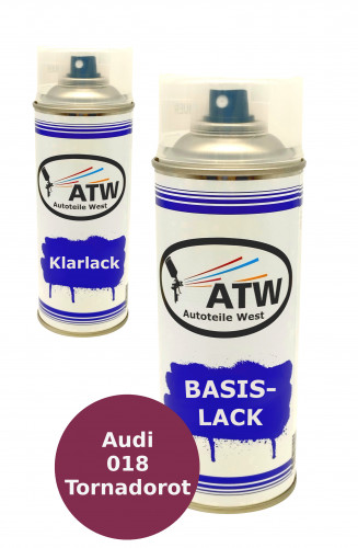 Autolack für Audi 018 Tornadorot +400ml Klarlack Set