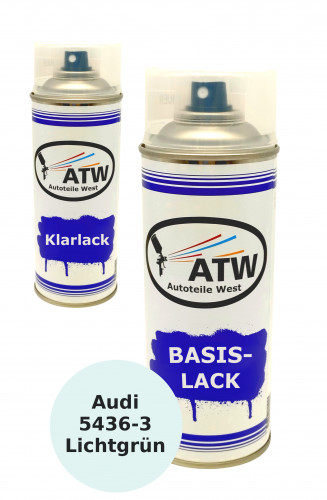 Autolack für Audi 5436-3 Lichtgrün +400ml Klarlack Set
